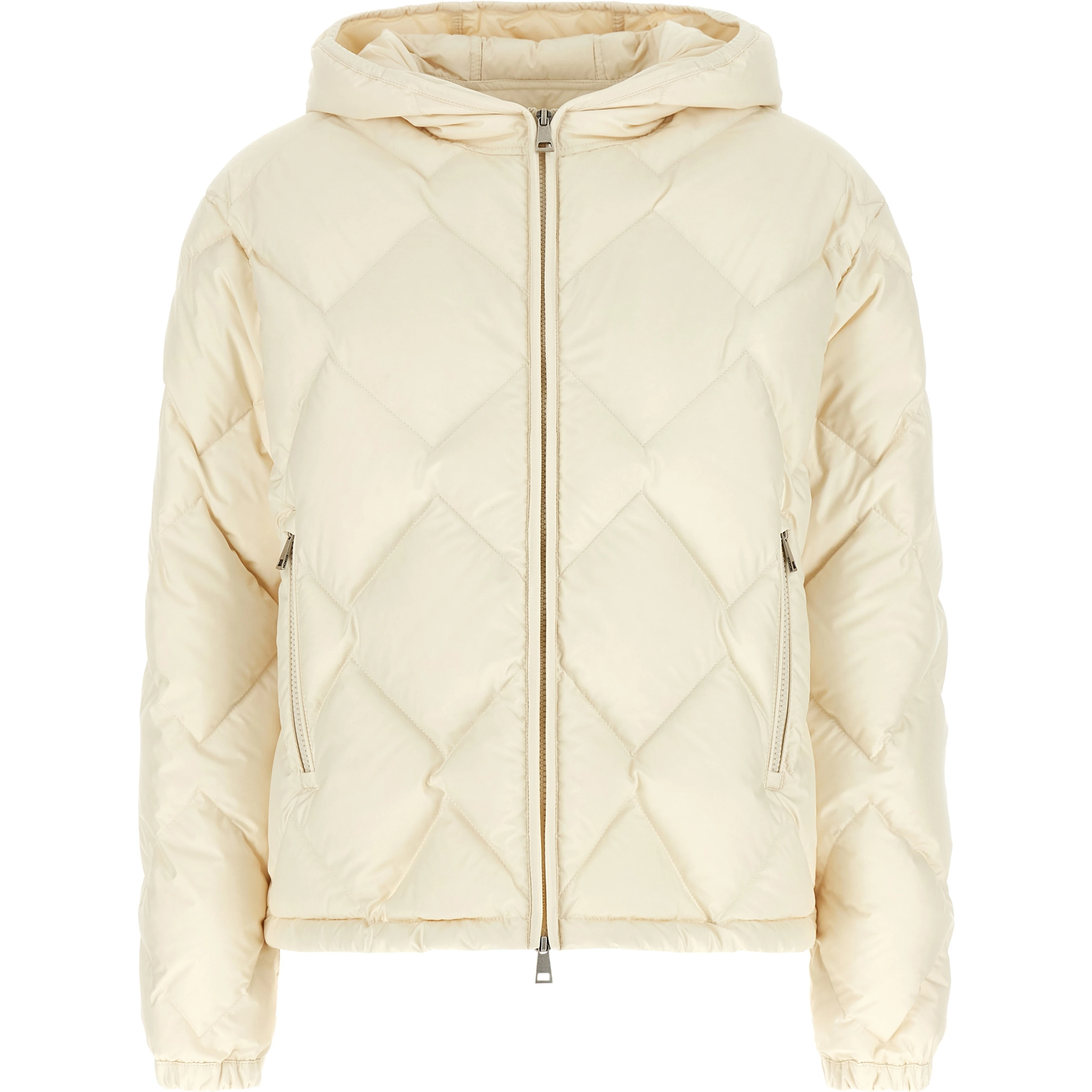 White Polyester Full-Length Jacket