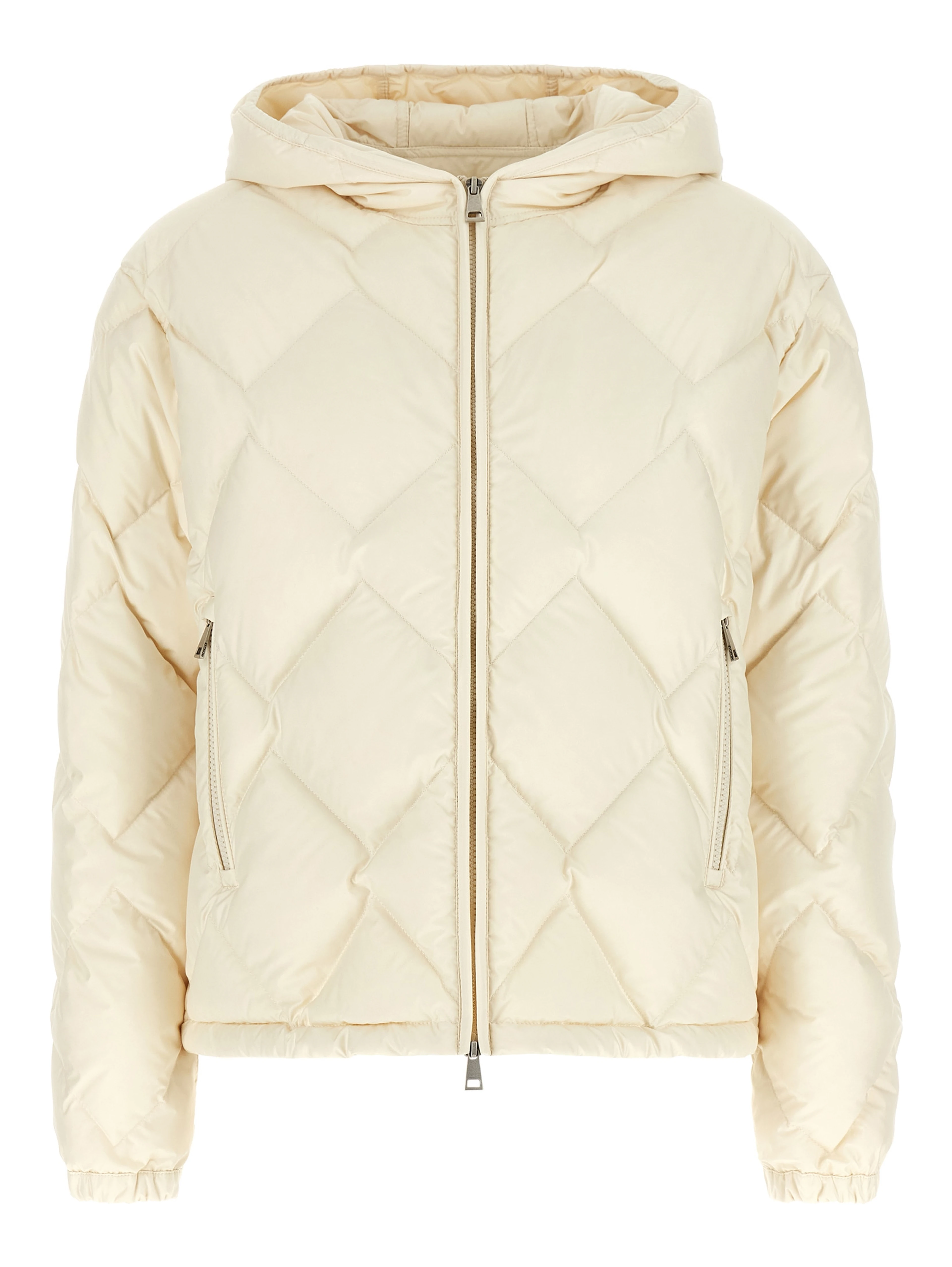 White Polyester Full-Length Jacket