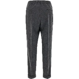 Gray Polyester Cropped Pants