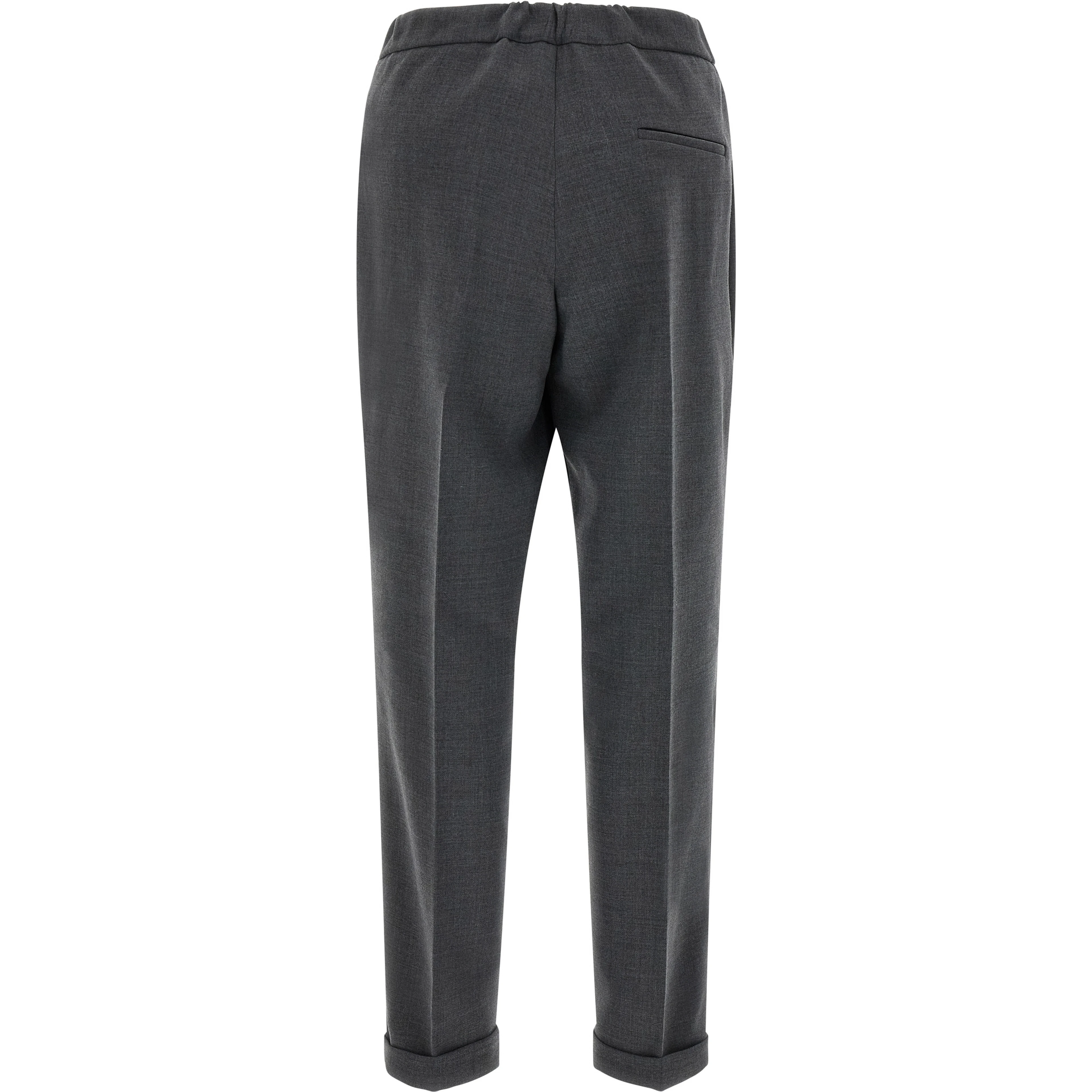 Gray Polyester Cropped Pants