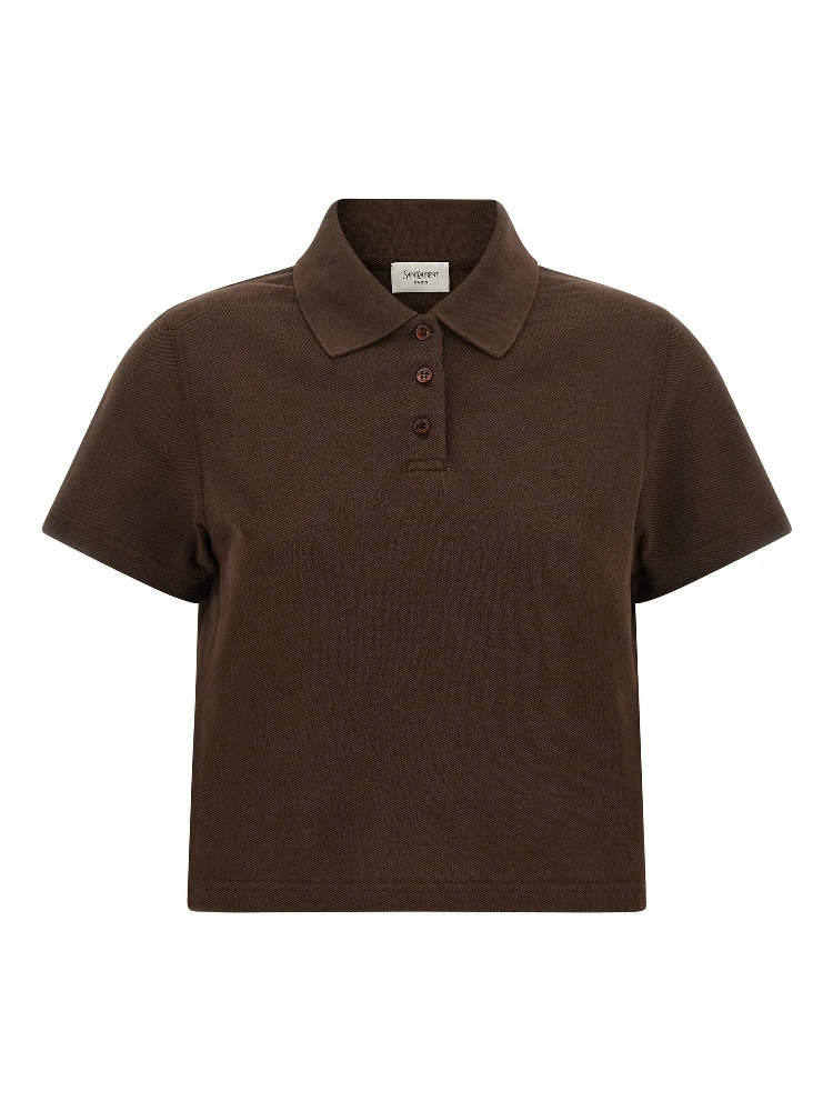 Brown Cotton Polo Shirt