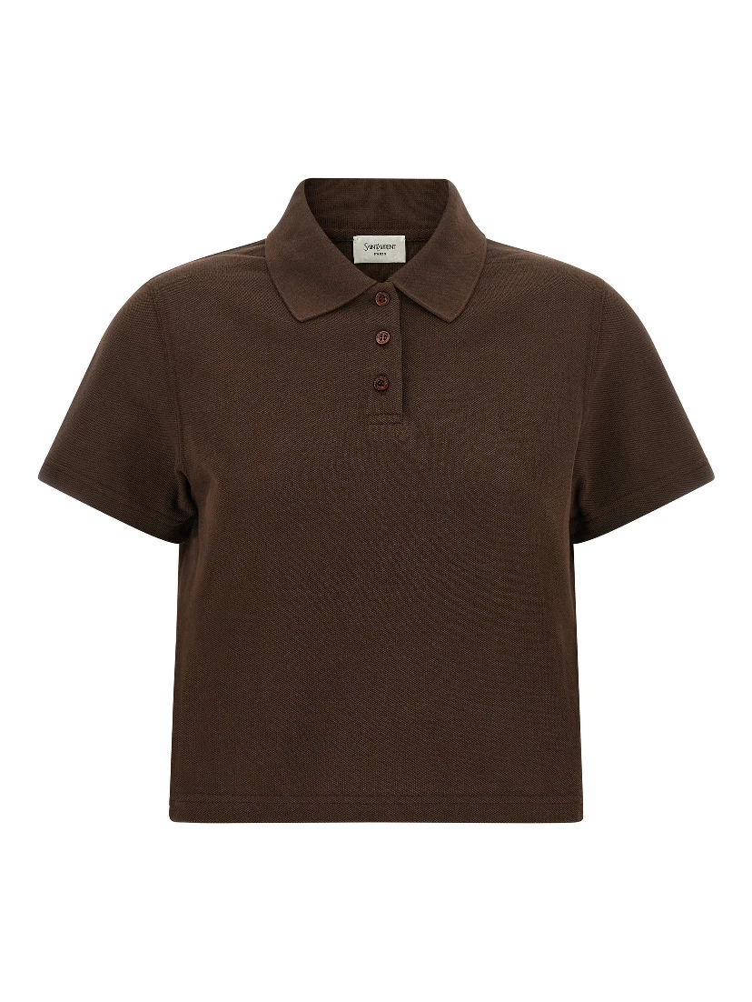 Brown Cotton Polo Shirt