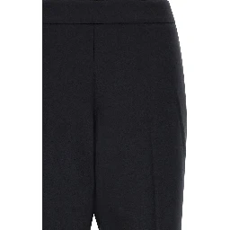 Black Polyester Cropped Pants