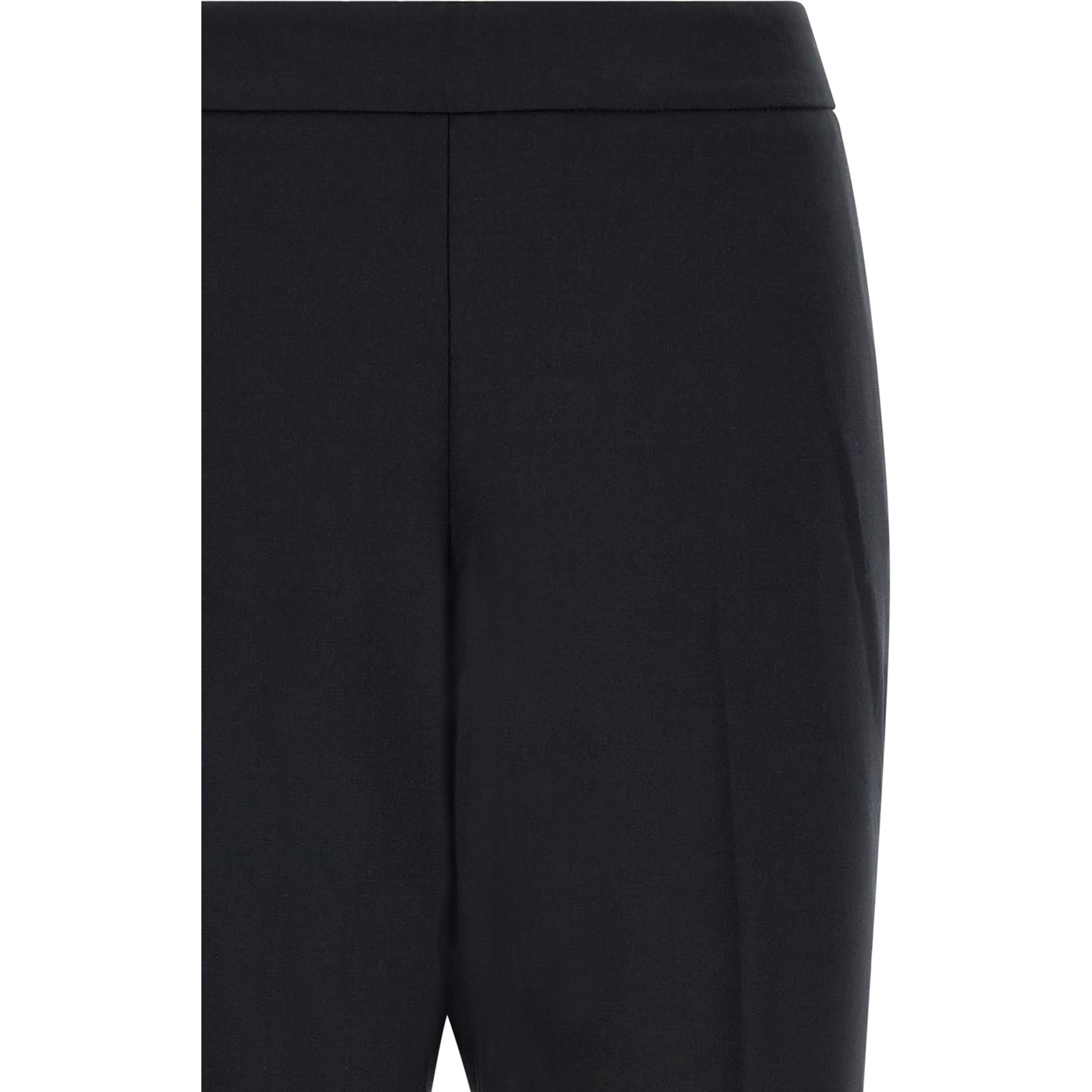 Black Polyester Cropped Pants