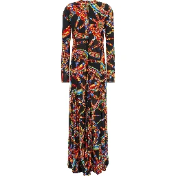 Multicolor Viscose Long Dress