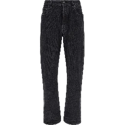 Black Cotton Relaxed Fit Jeans
