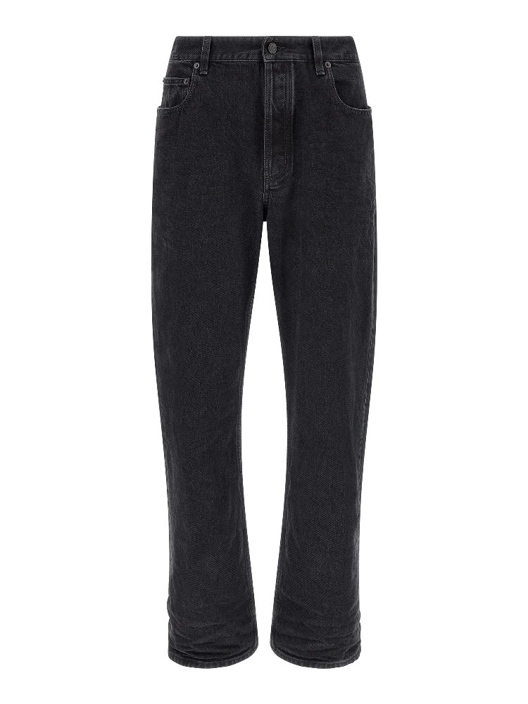 Black Cotton Relaxed Fit Jeans