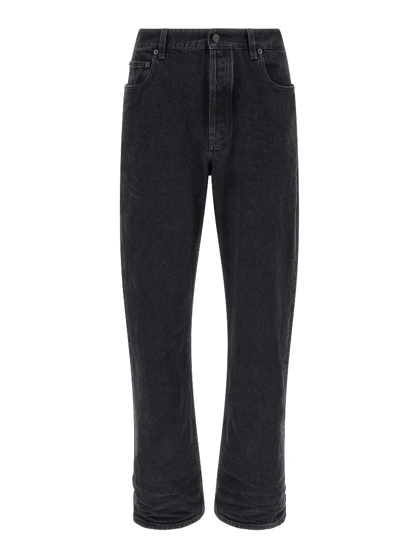 Black Cotton Relaxed Fit Jeans