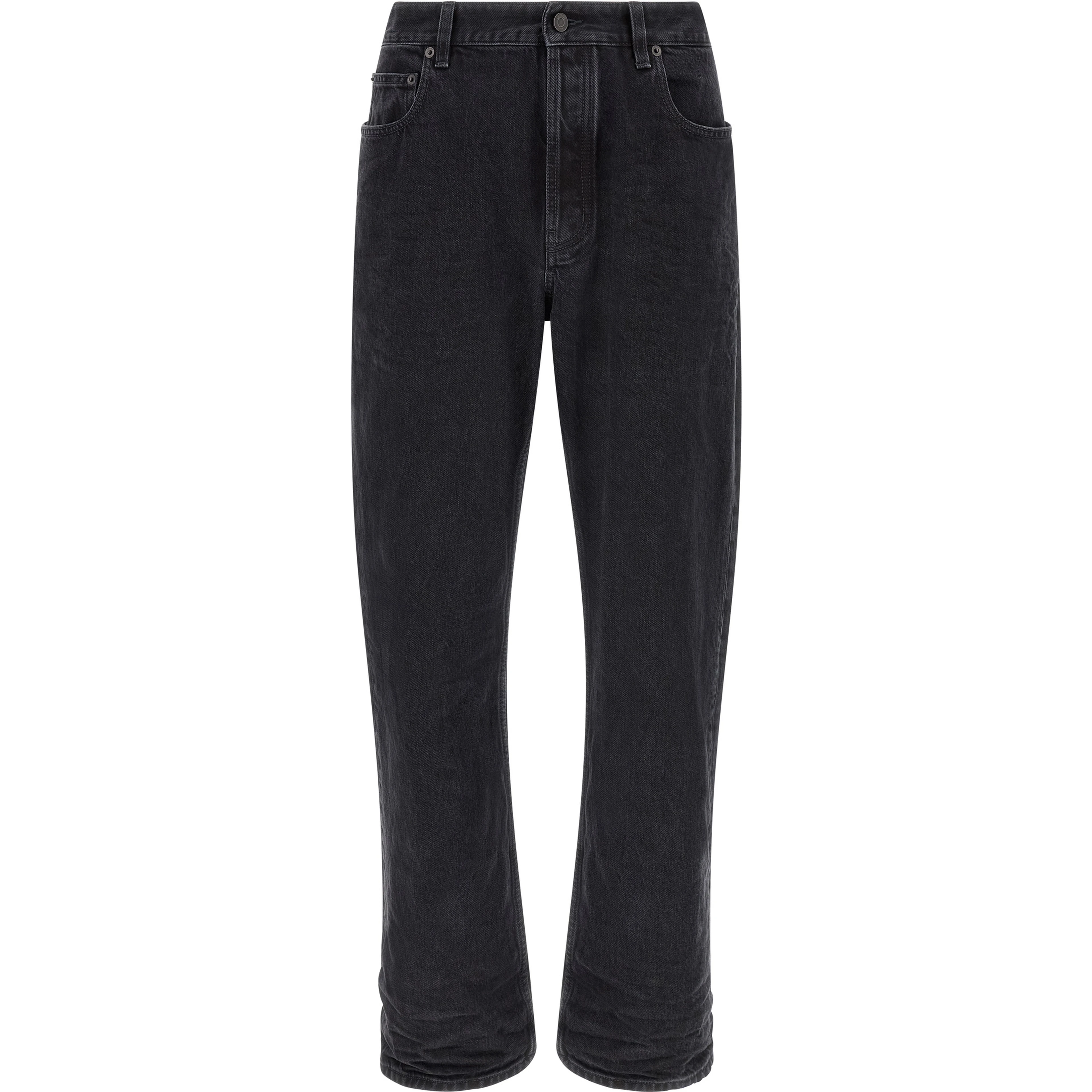 Black Cotton Relaxed Fit Jeans