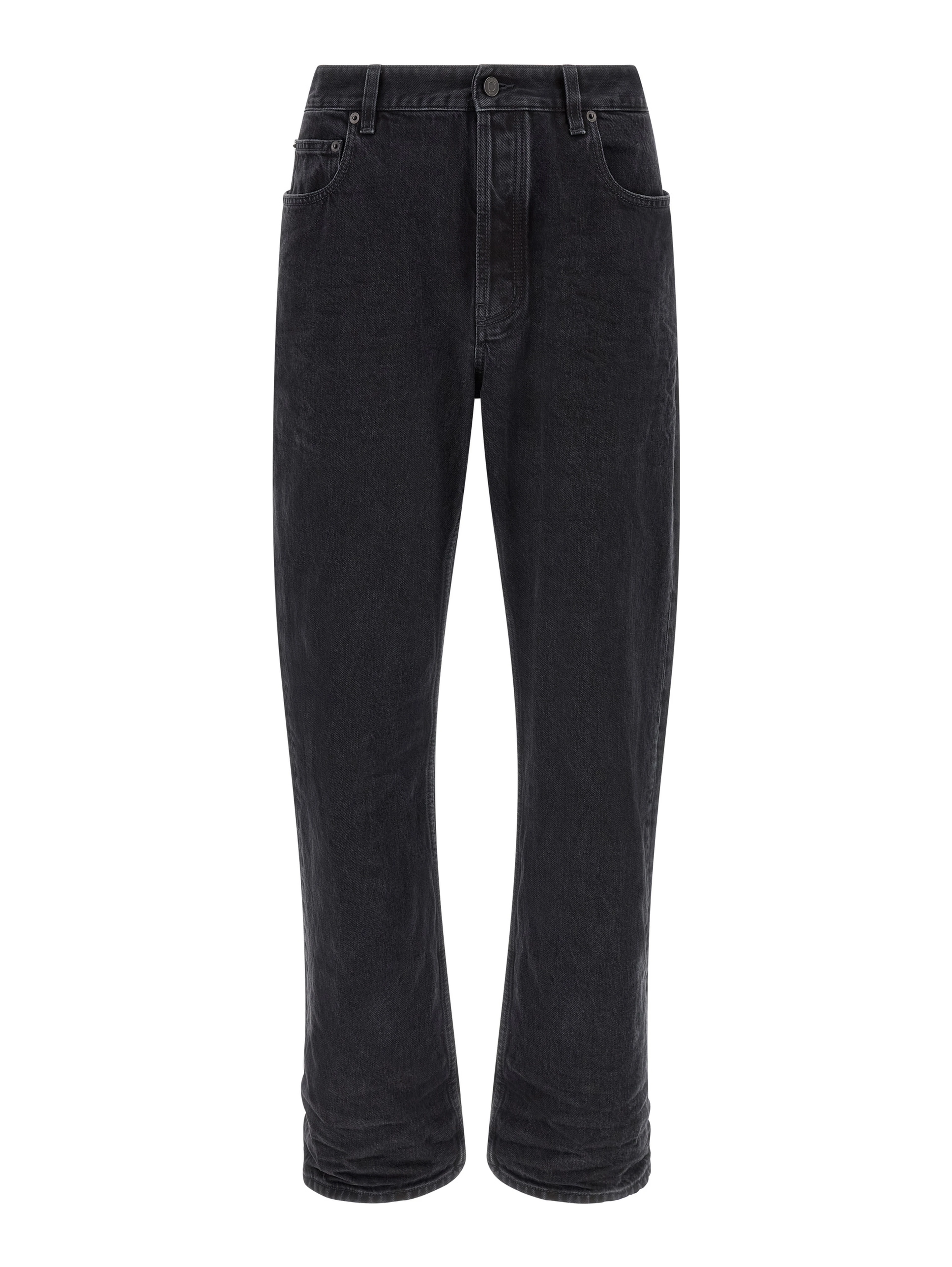 Black Cotton Relaxed Fit Jeans