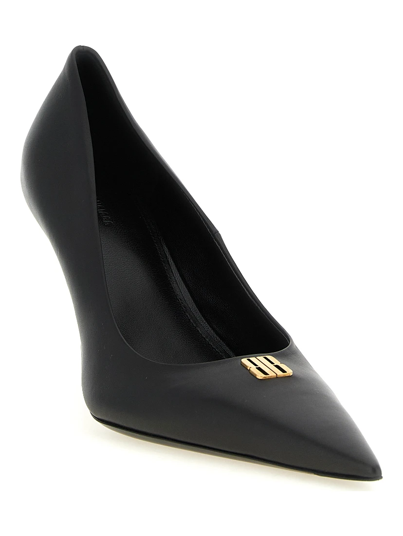 Black Calfskin High Heel Pumps