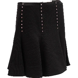 Mini Black Skirt with Gold Details