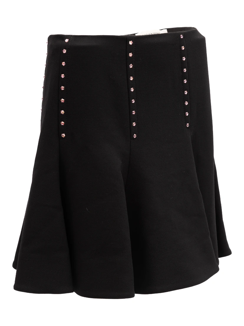 Mini Black Skirt with Gold Details