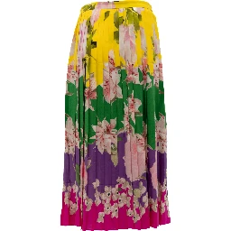 Plated Floral Skirt