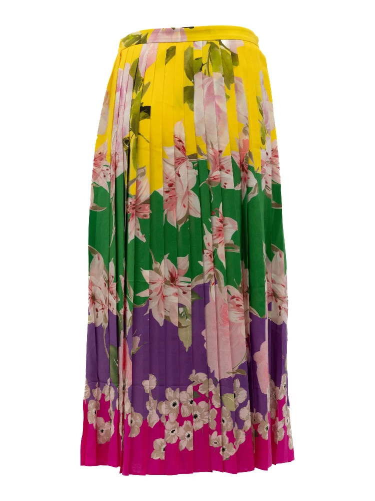 Plated Floral Skirt