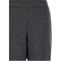 Gray Polyester Cropped Pants