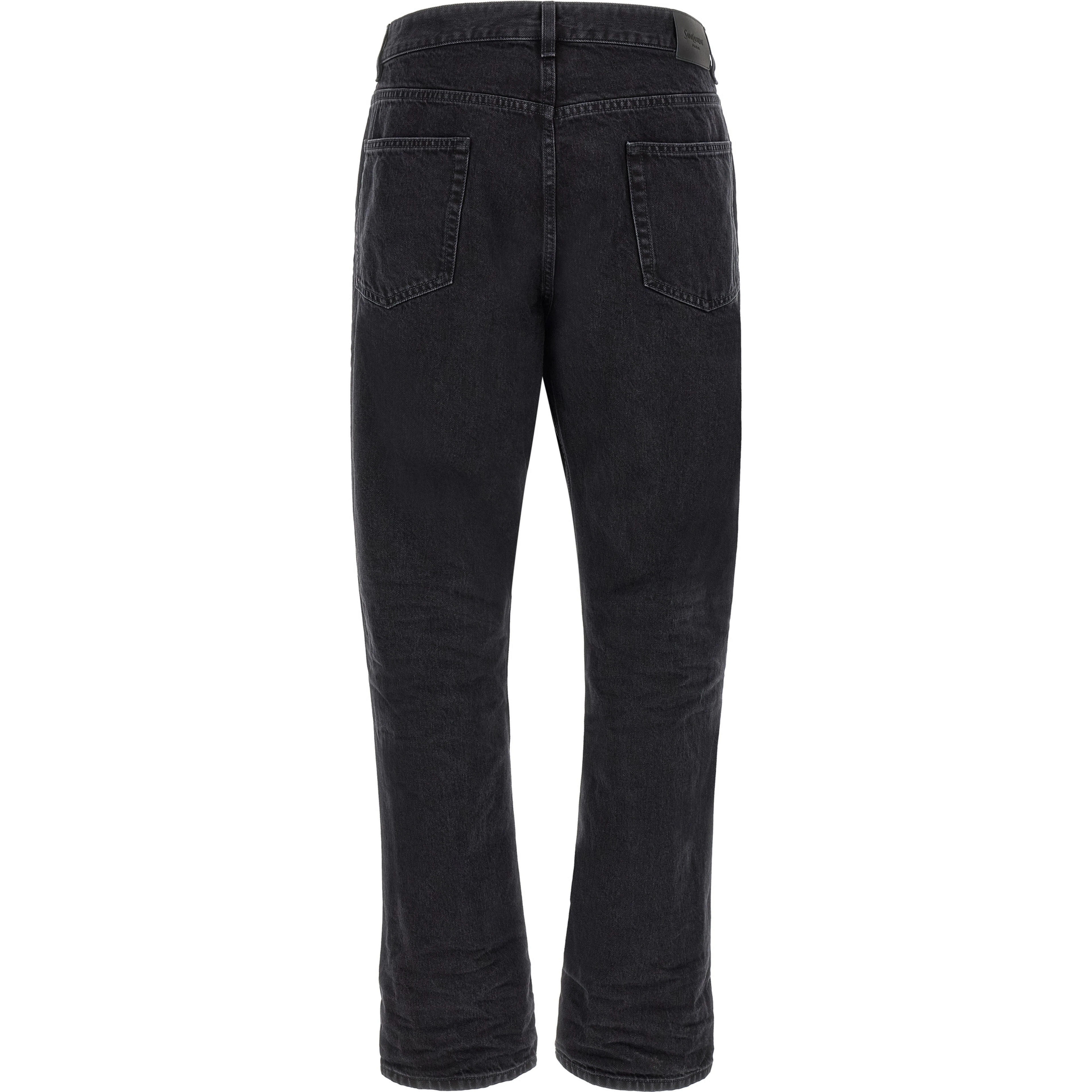 Black Cotton Relaxed Fit Jeans