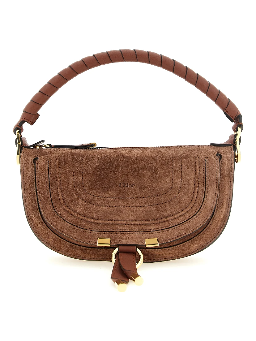 Brown Calfskin Shoulder Bag