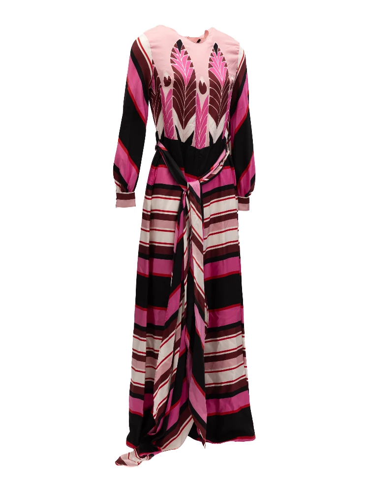 Pink Dress with Burgundy details alternative