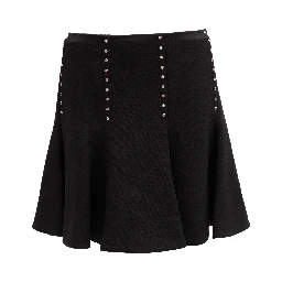 Mini Black Skirt with Gold Details