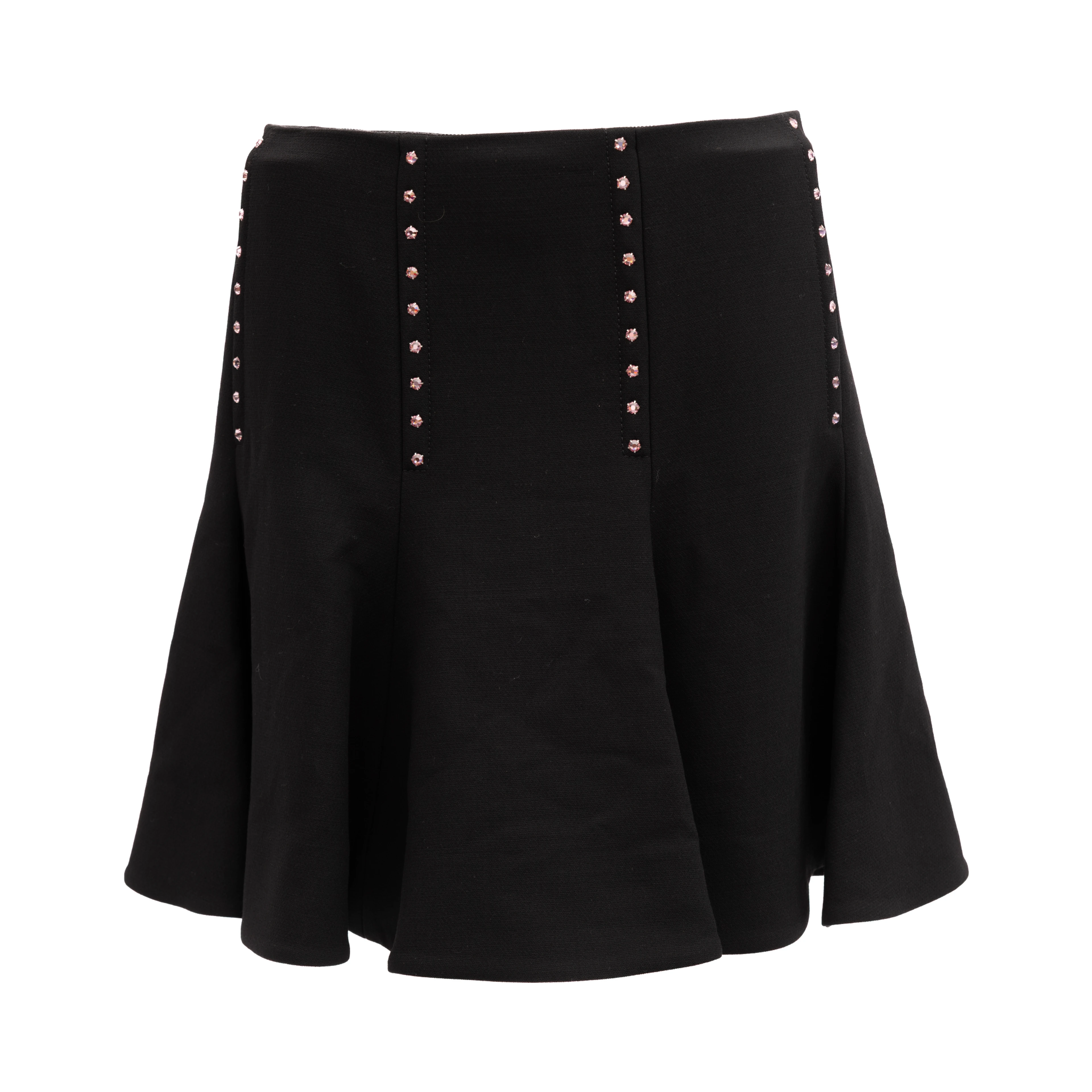 Mini Black Skirt with Gold Details