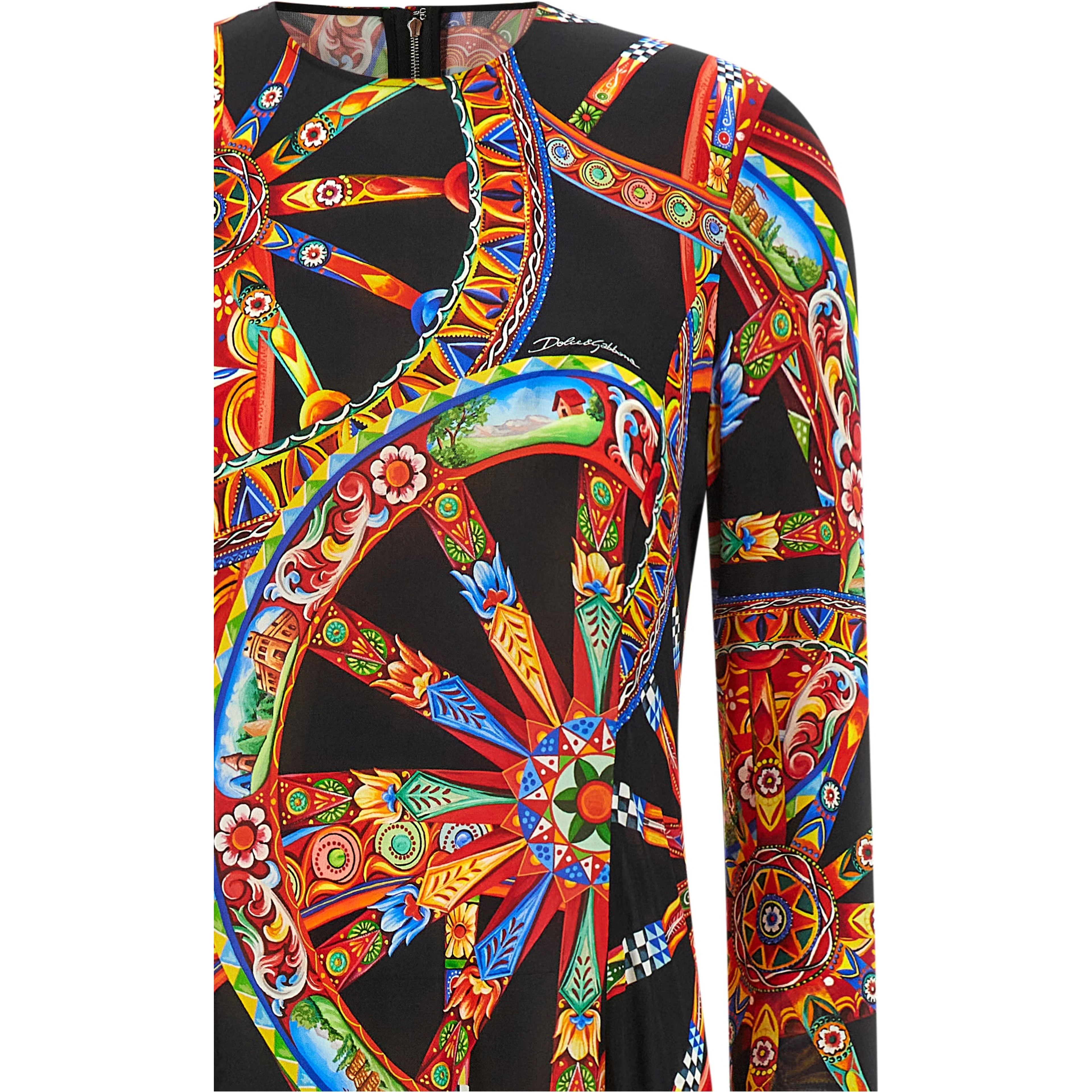 Multicolor Viscose Long Dress