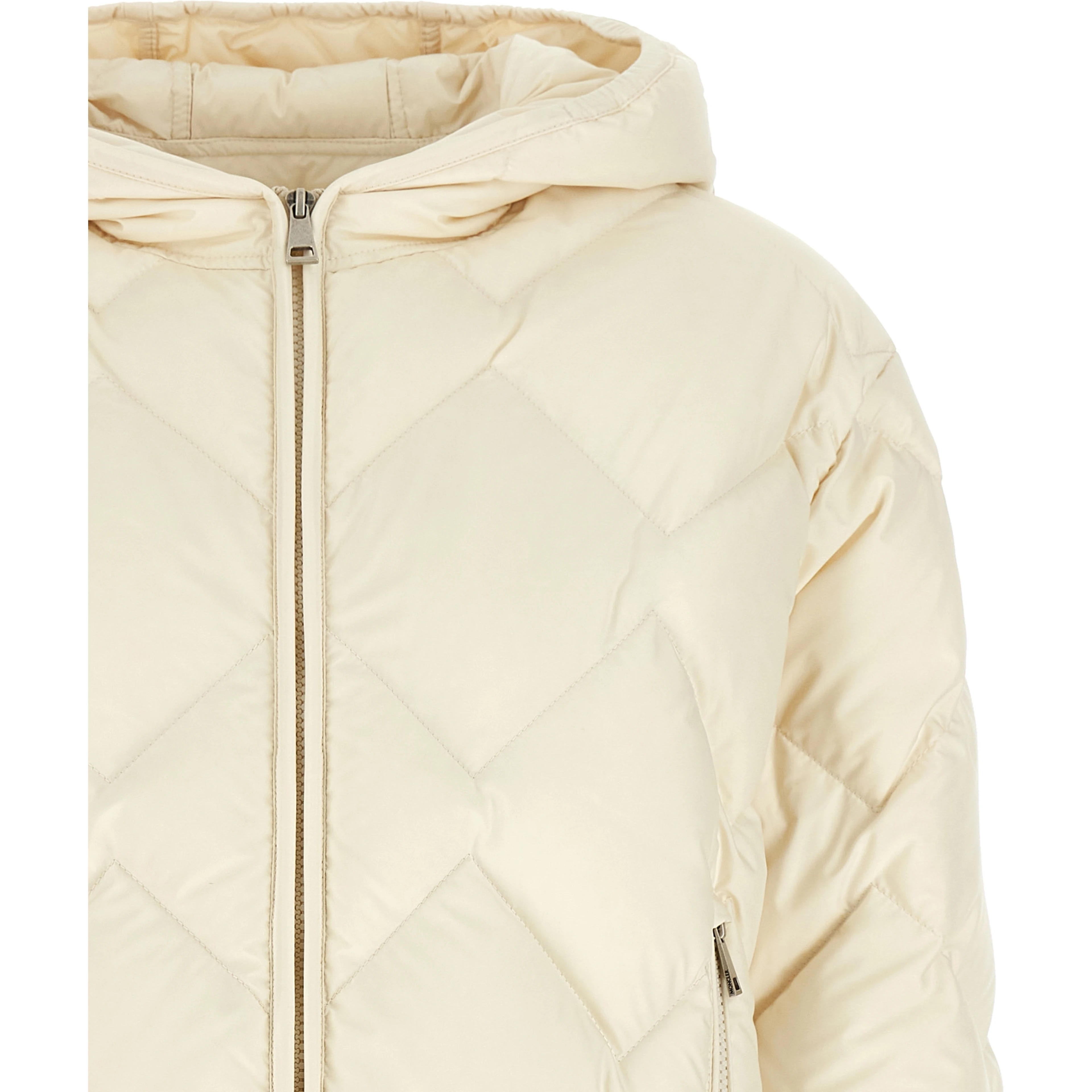 White Polyester Full-Length Jacket