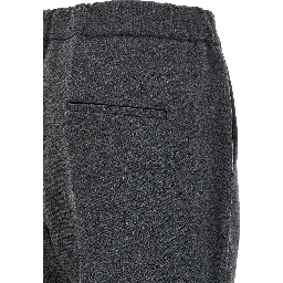 Gray Polyester Cropped Pants