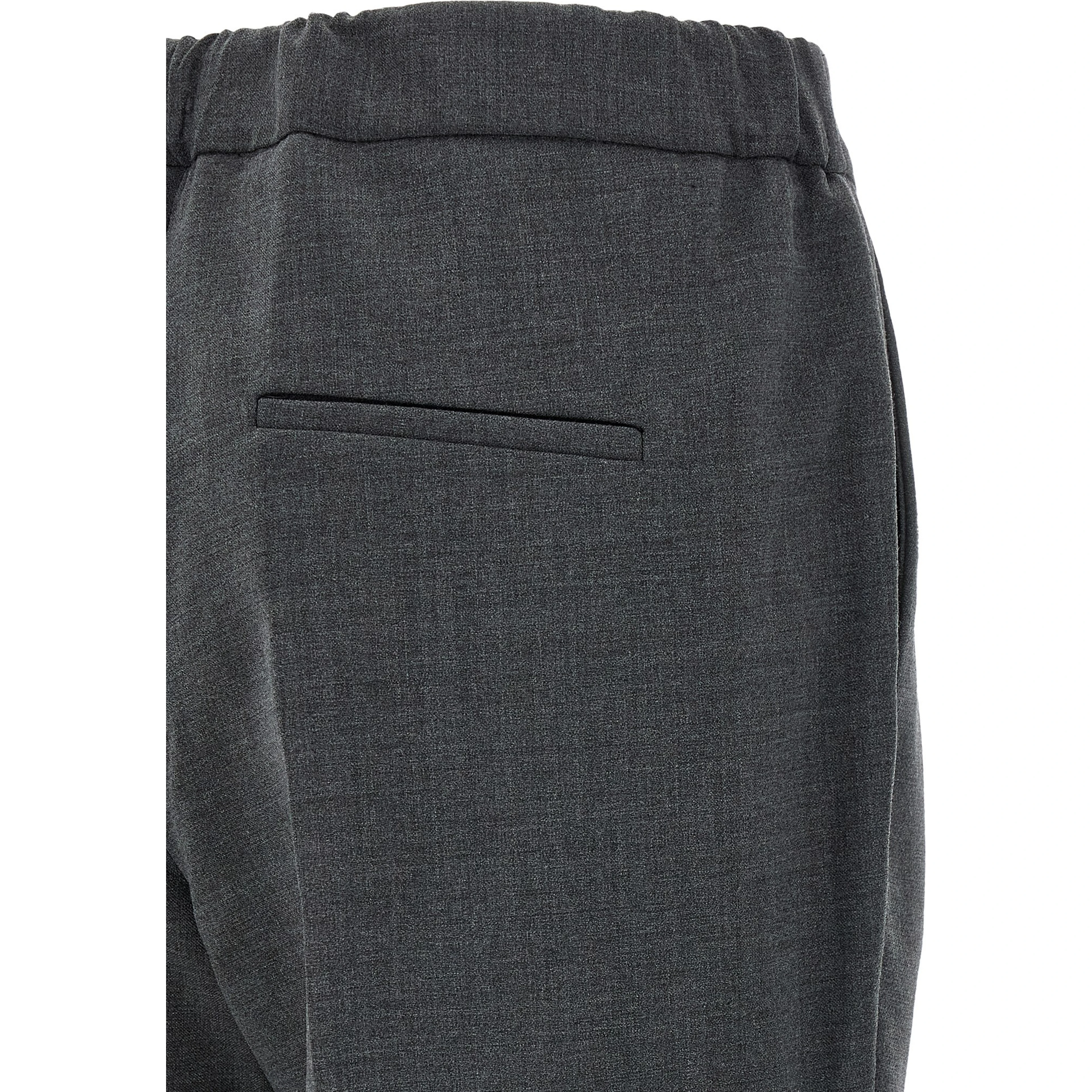 Gray Polyester Cropped Pants