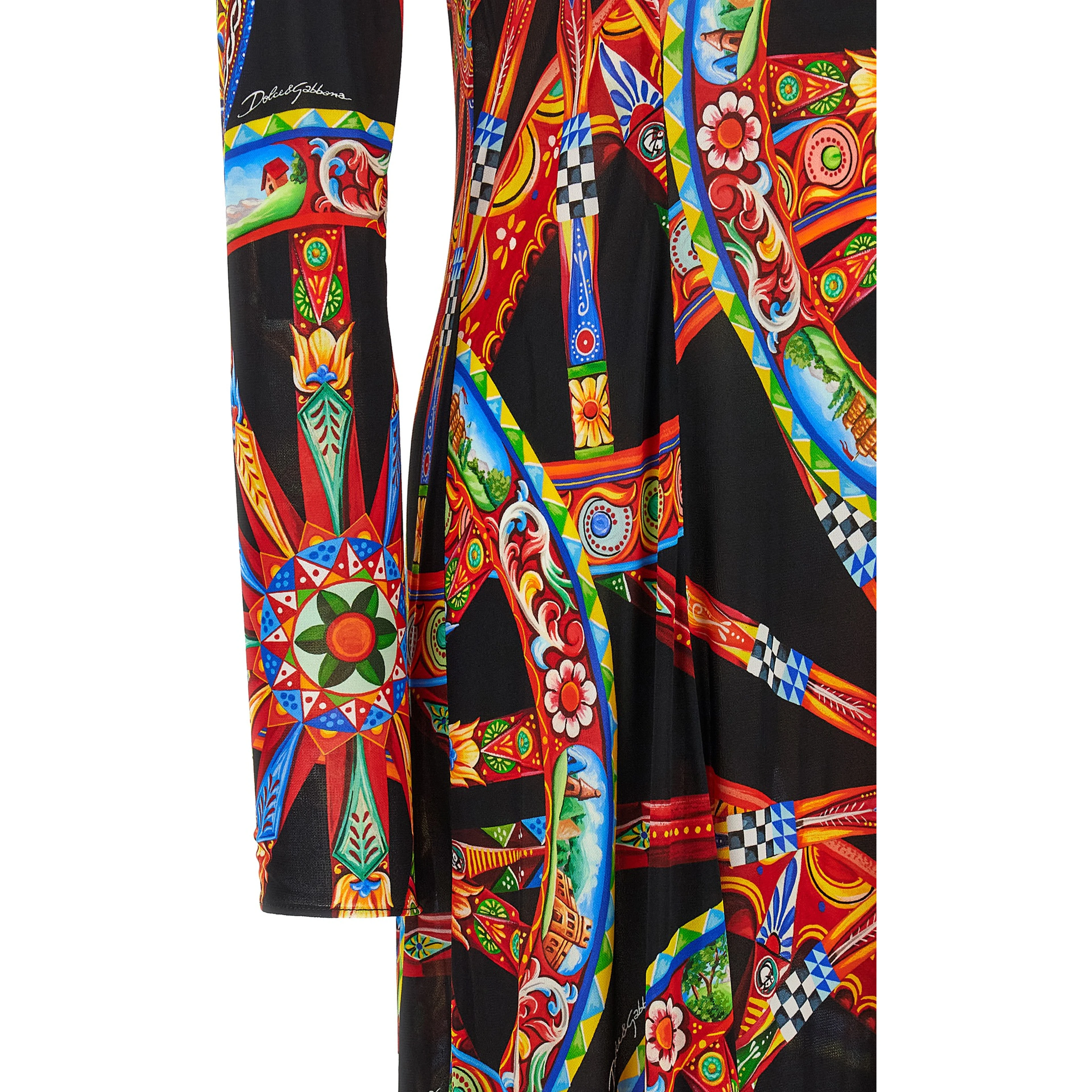Multicolor Viscose Long Dress