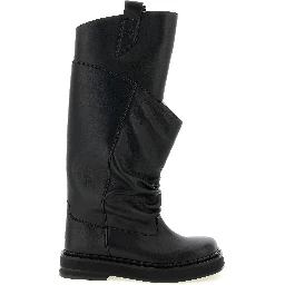 Black Calfskin Over The Knee