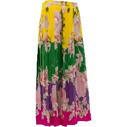 Plated Floral Skirt