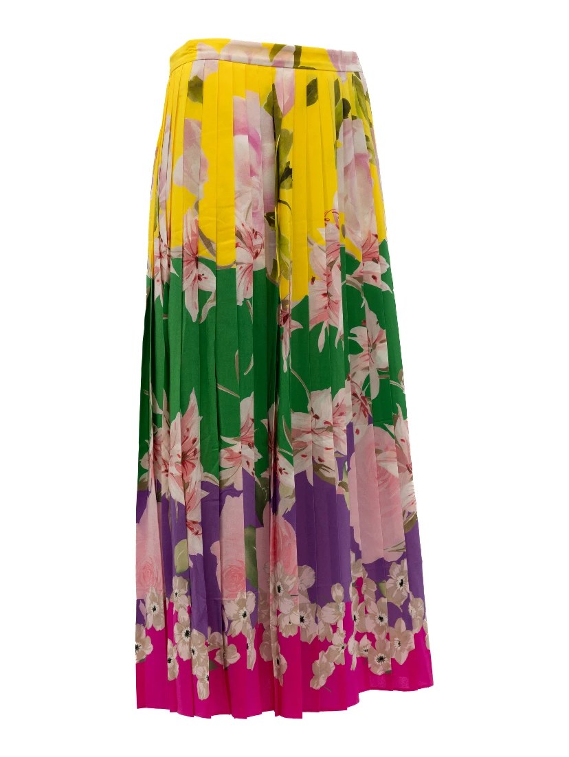 Plated Floral Skirt