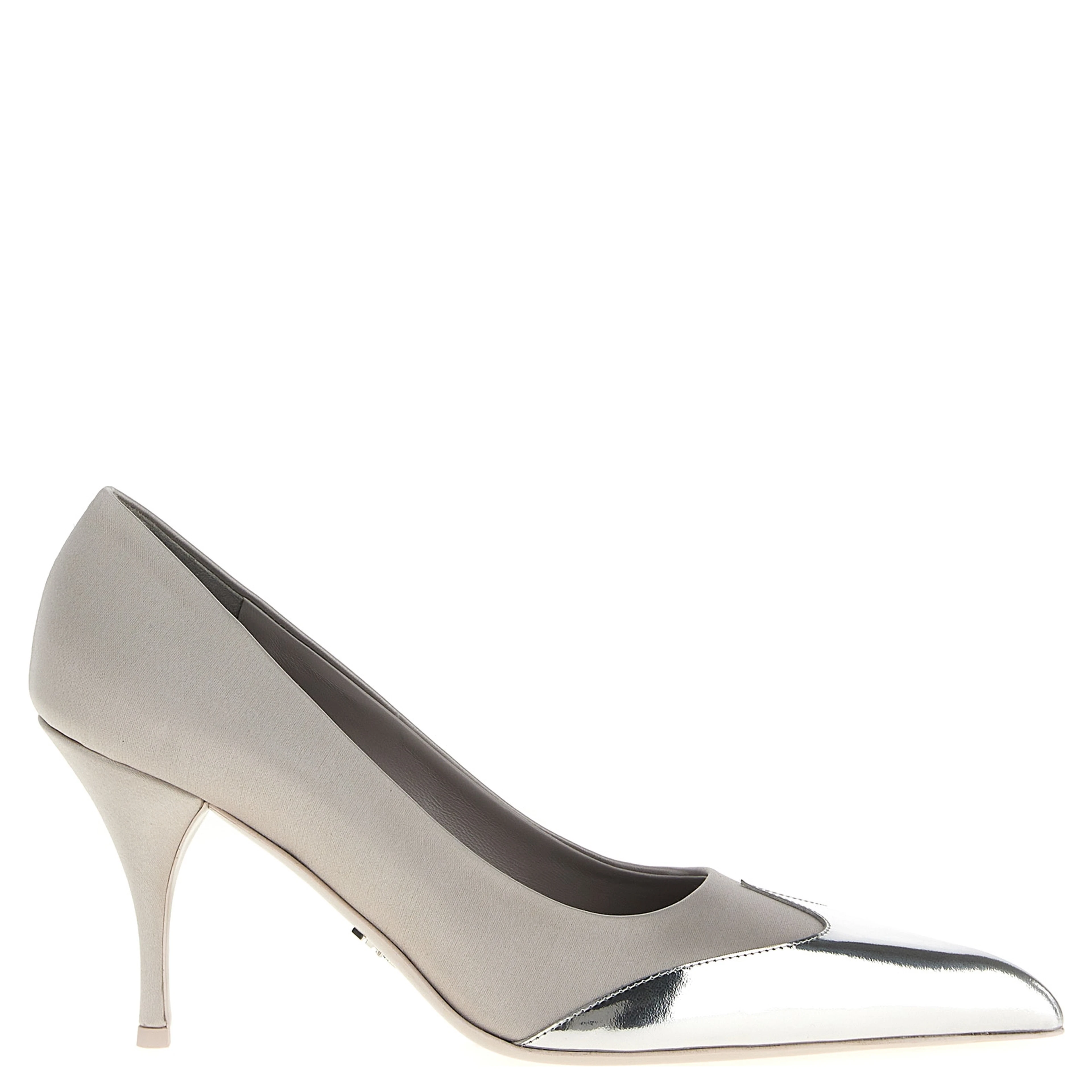 Silver Viscose High Heel Pumps