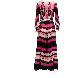 Pink Dress with Burgundy details