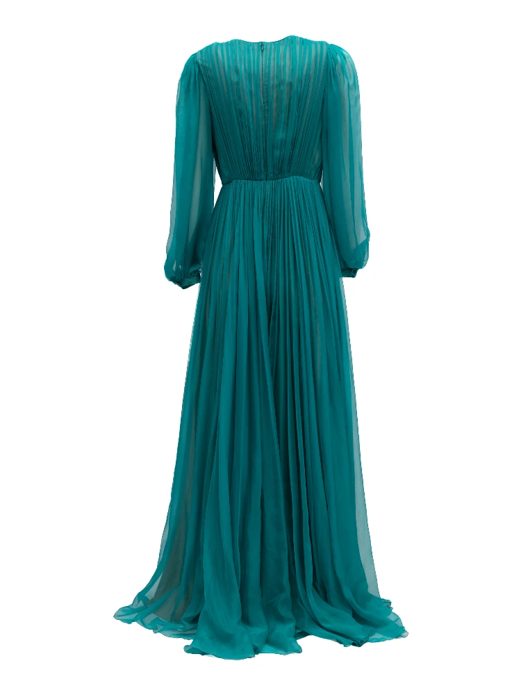 Teal Long Cocktail Dress