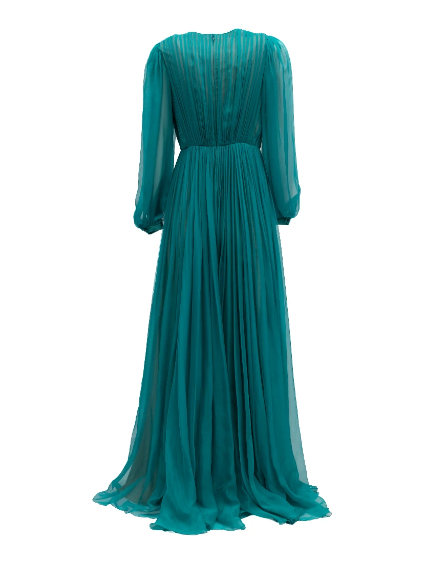 Teal Long Cocktail Dress