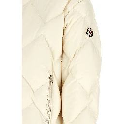 White Polyester Full-Length Jacket