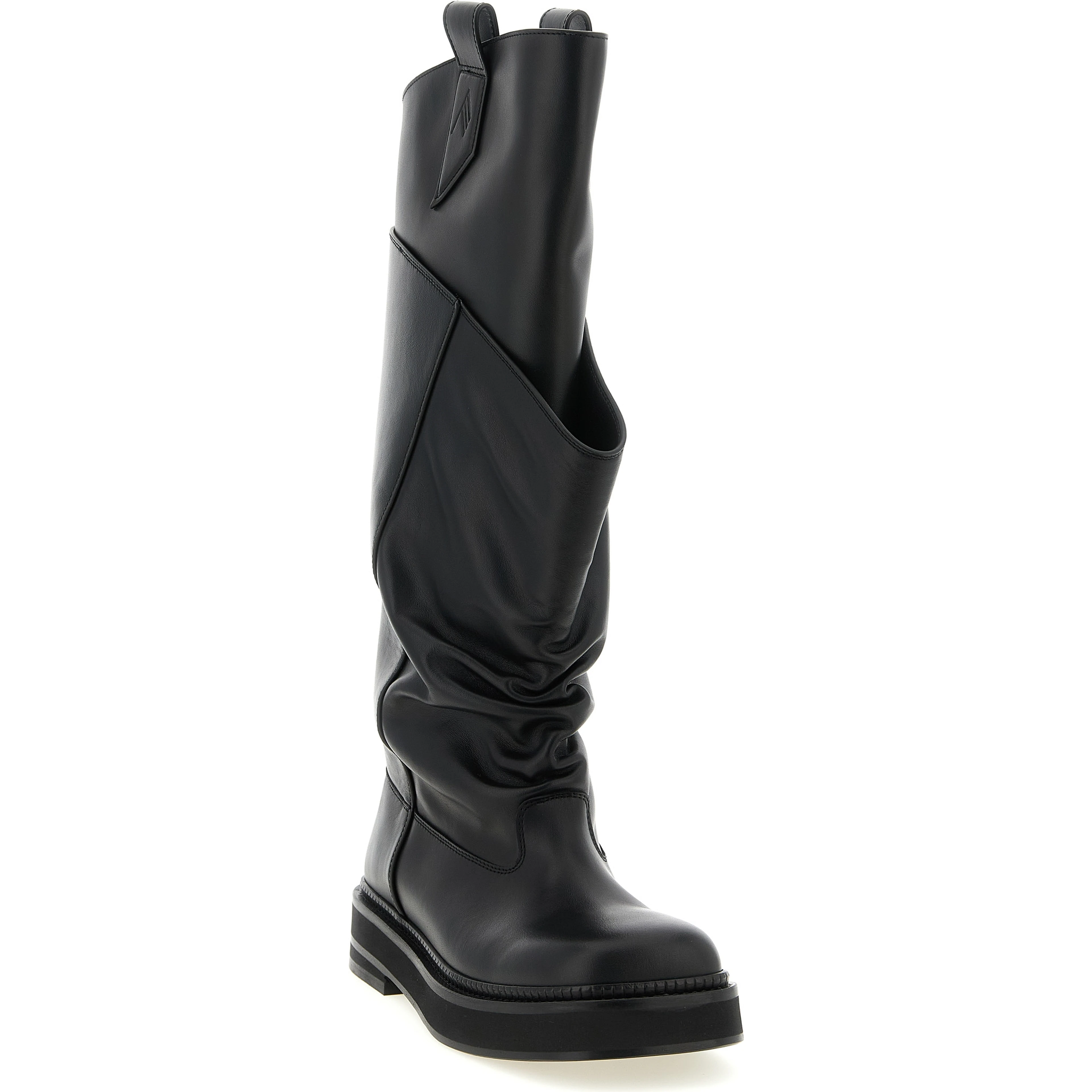 Black Calfskin Over The Knee