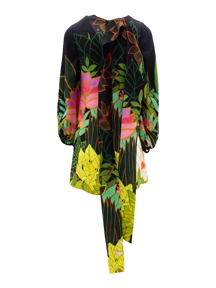 Jungle Print Black Dress