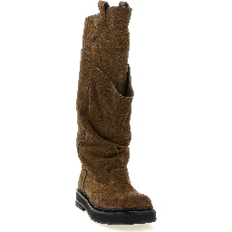 Brown Calfskin Over The Knee