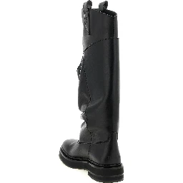 Black Calfskin Over The Knee