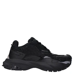 Black Fabric Chunky Sneakers