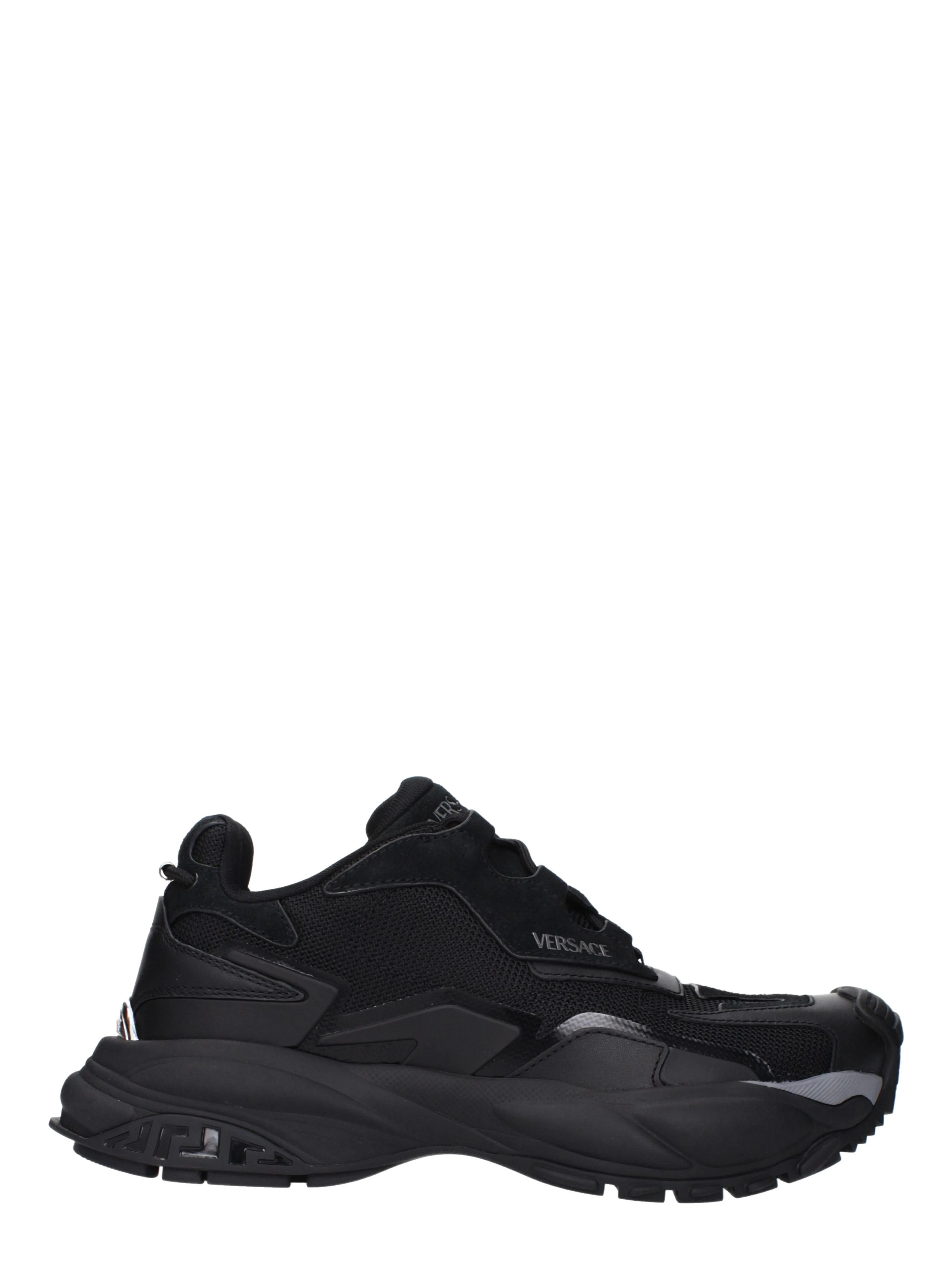 Black Fabric Chunky Sneakers