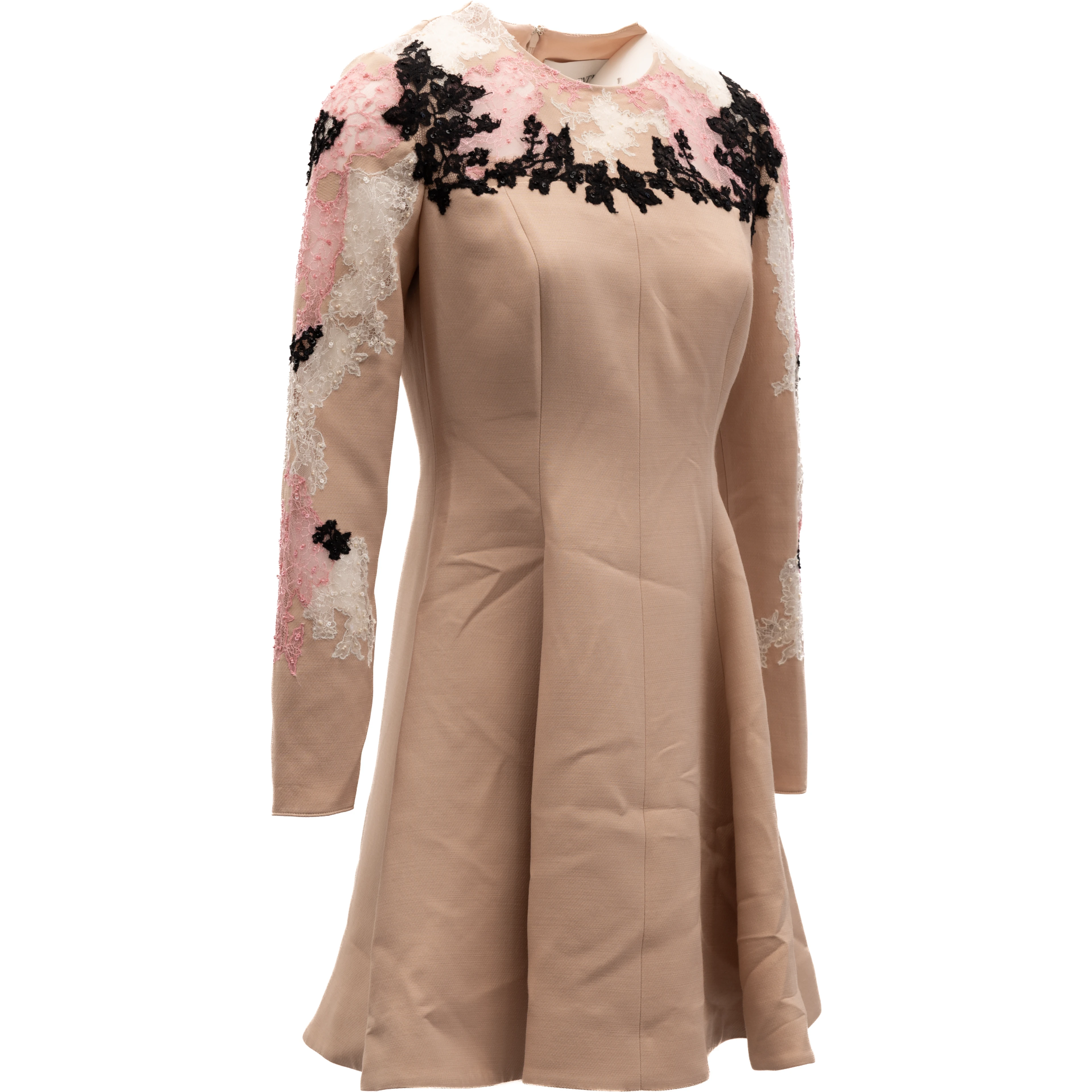 Beige Lace Cocktail Dress