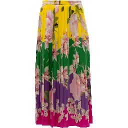 Plated Floral Skirt