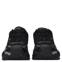 Black Fabric Chunky Sneakers