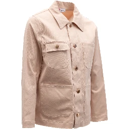 Women Beige Cotton Denim Jacket