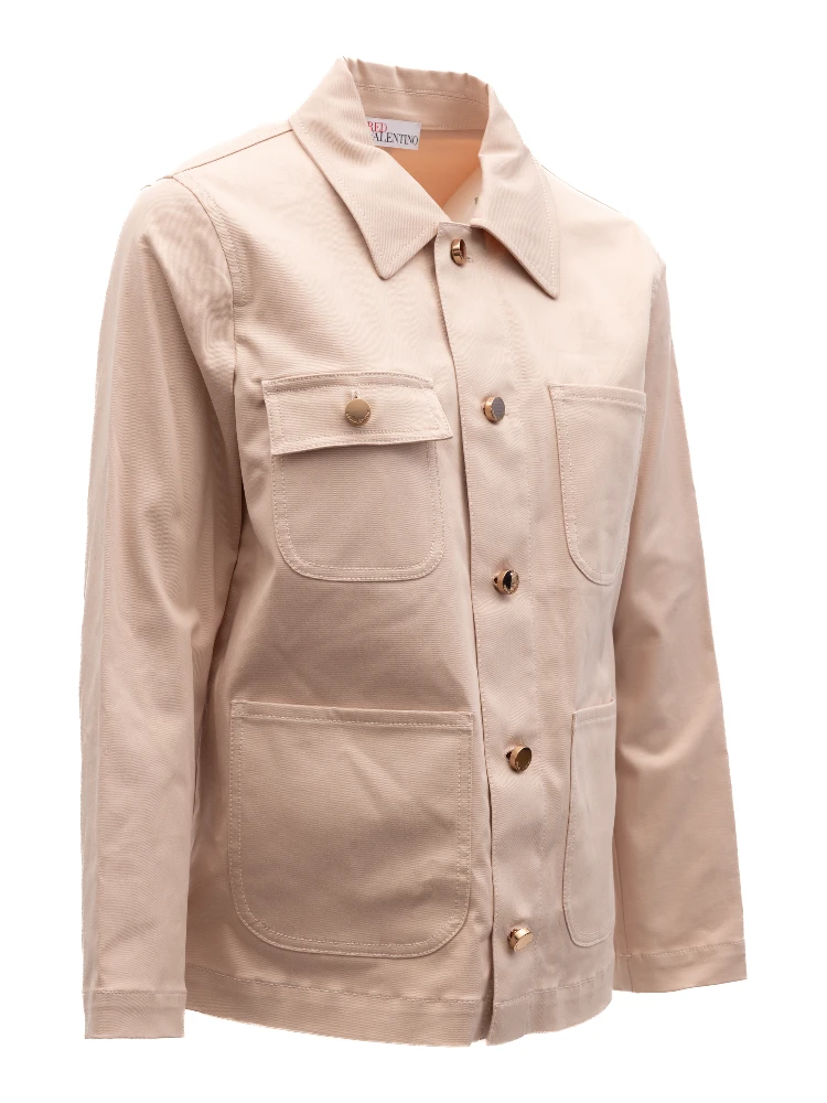 Women Beige Cotton Denim Jacket alternative