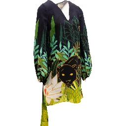 Jungle Print Black Dress